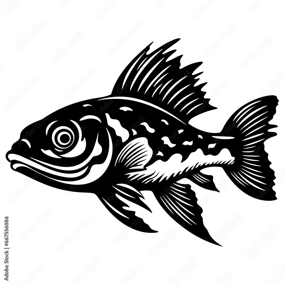 Logo Vector Illustration of Fish in Trendy Flat Isolated on White Background. Logo Vector Illustration of Fish in Trendy Flat Isolated on White Background.
