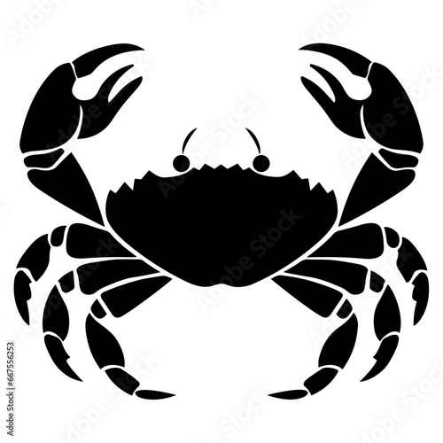 Logo Vector Illustration of Crab in Trendy Flat Isolated on White Background.