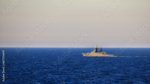 Russian warship of the Steregushchiy class on the Baltic Sea