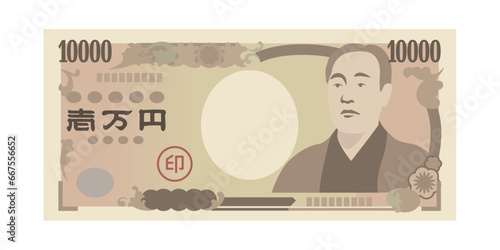 一万円札_日本のお札_ベクターイラスト