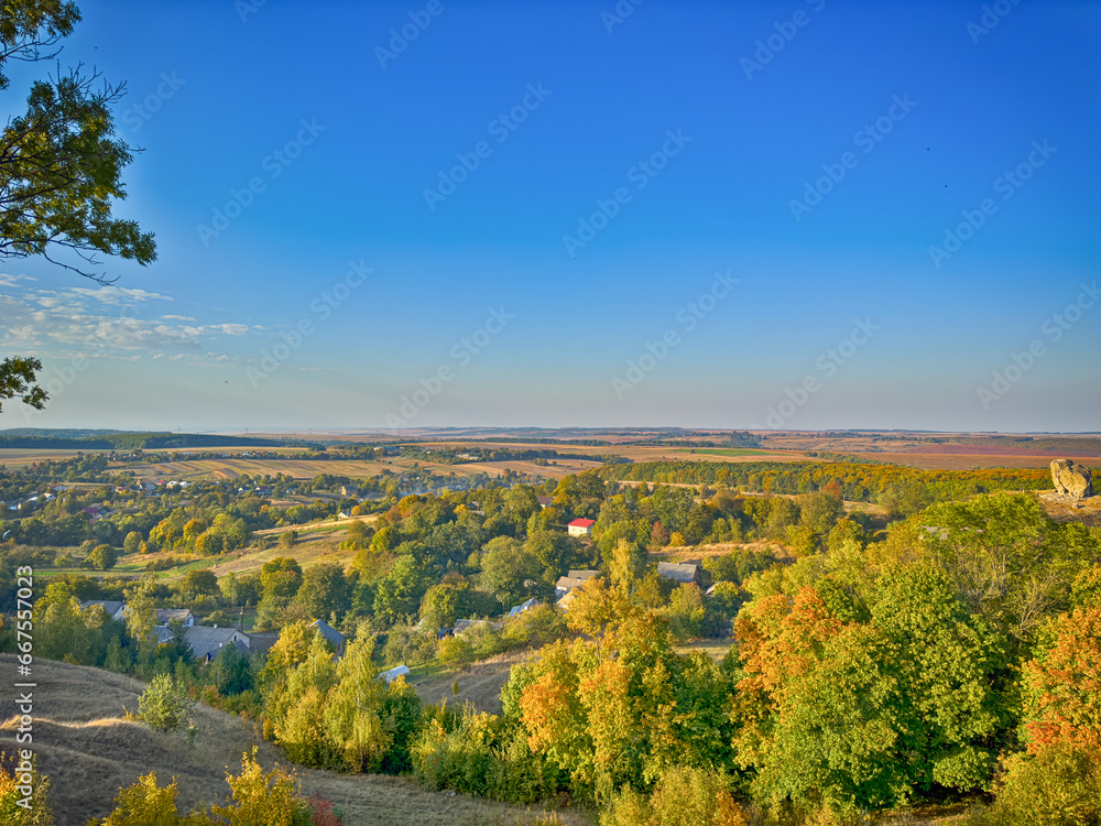 Perfect landscape view before the sunset. Warm sunny light and perfect clouds made a beautiful mood Perfect landscape view before the sunset. Warm sunny light and perfect clouds made a beautiful mood