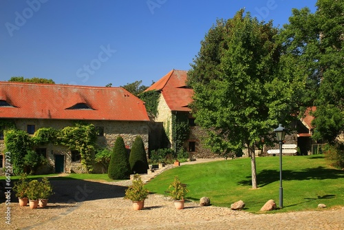 Rural scene in the old town of Wanzleben, Germany photo