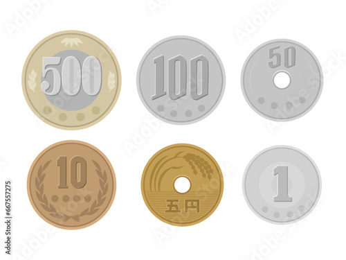 小銭_日本の貨幣_ベクターイラスト