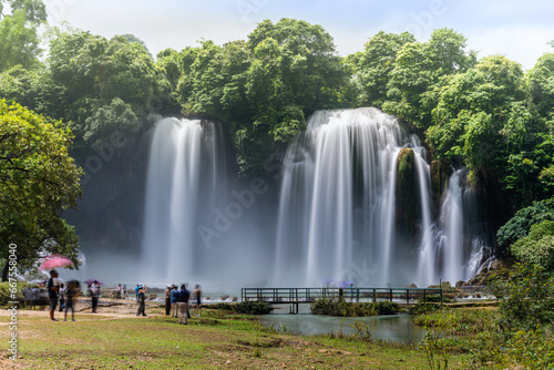 view of Detian or Ban Gioc waterfall  Cao Bang  Vietnam. Ban Gioc waterfall is one of the top 10 waterfalls in the world
