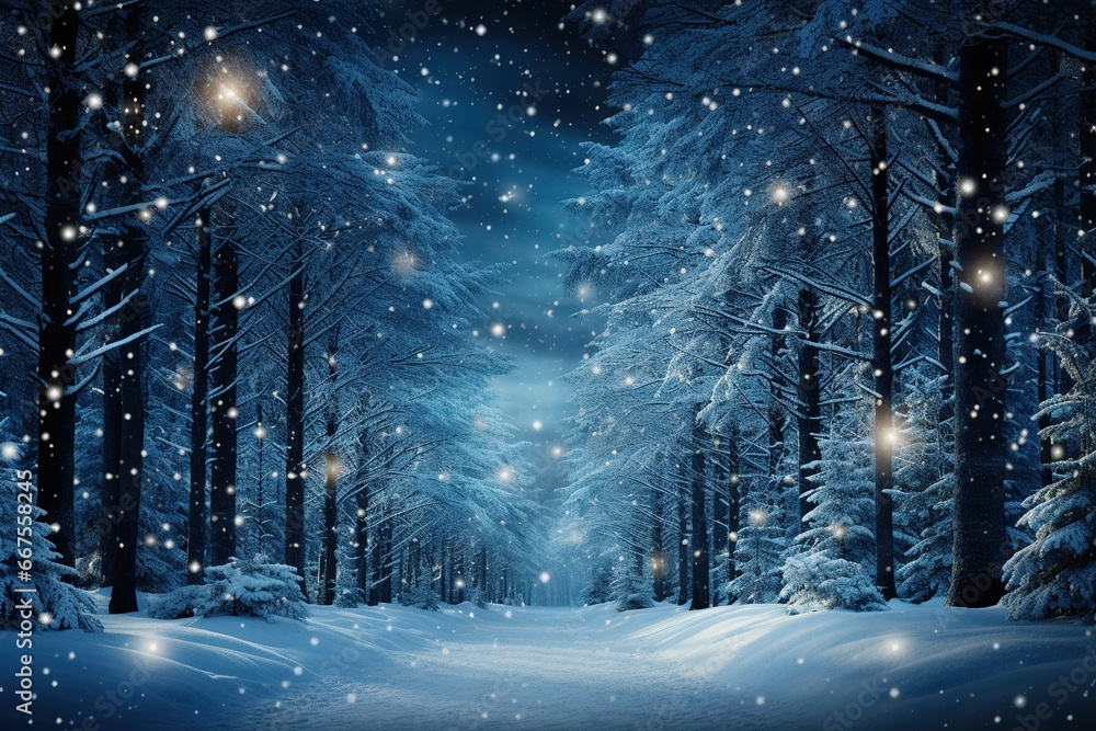 winter night landscape