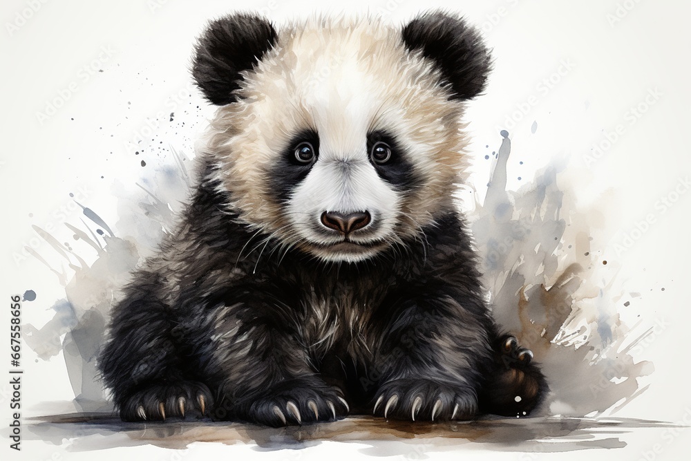 Obraz premium giant panda eating bamboo