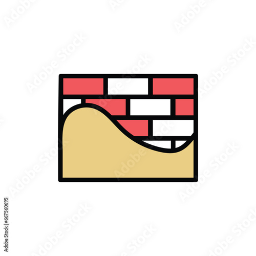 Brick Wall icon isolate white background vector stock illustration