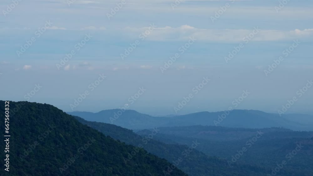 Time-lapse of this picturesque landscape Khao Yai National Park Views as the clouds move to the right and then shadows and sunlight fall on the forests, Thailand Time-lapse of this picturesque landscape Khao Yai National Park Views as the clouds move to the right and then shadows and sunlight fall on the forests, Thailand