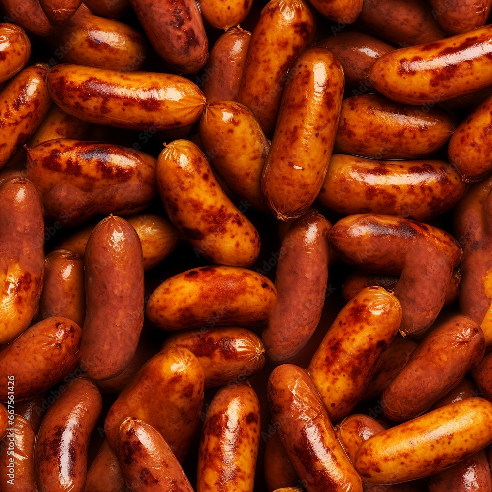 Close-up image of sausage close up photograph. seamless picture Close-up image of sausage close up photograph. seamless picture