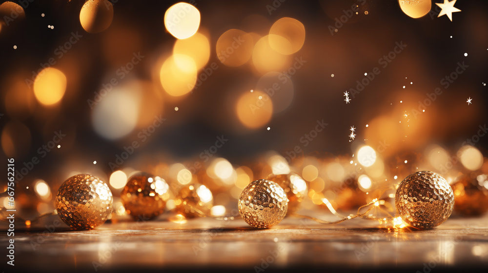 Fototapeta premium Happy New Year. Christmas and New Year holidays background with copy space.