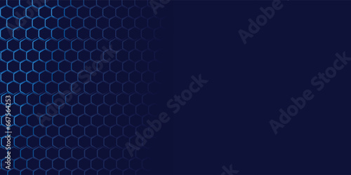 hexagon pattern gradient. Seamless background. Abstract honeycomb background in gray color. Vector illustration