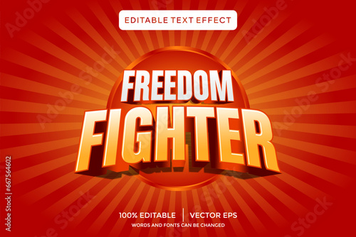 freedom fighter 3D text effect template