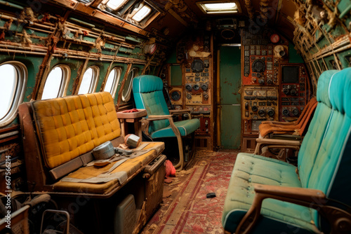 Cabin of an abandoned aircraft © graja