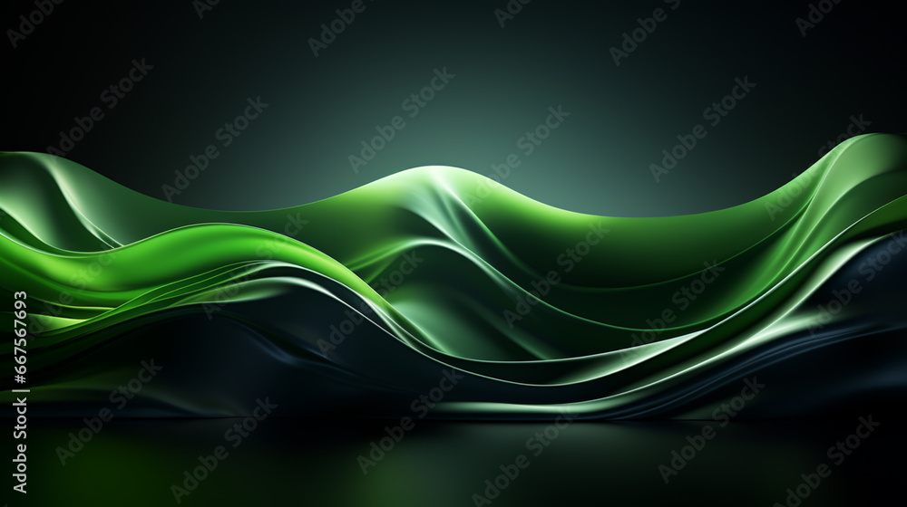 Fototapeta premium A green abstract wave background