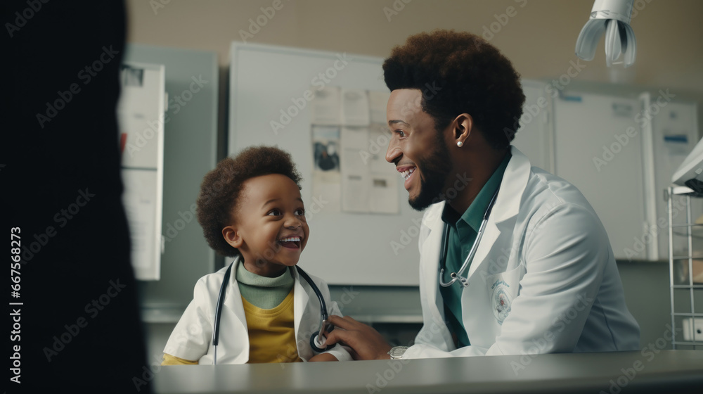 Fototapeta premium Family doctor is examining a child