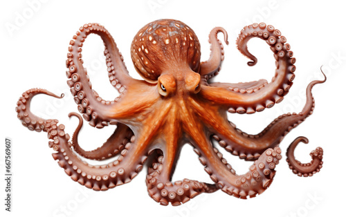 Octopus on a Clear Background