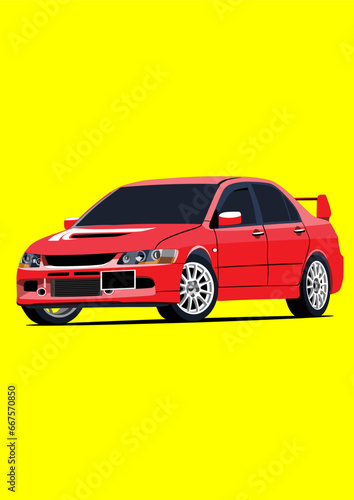 Sedan Car High Performance Designed vector Art