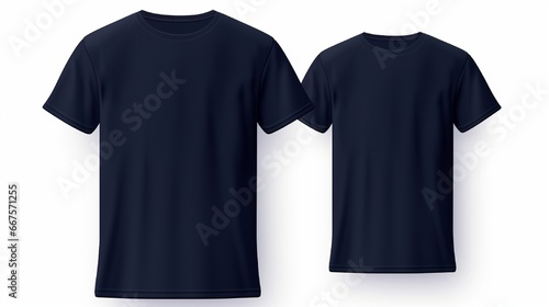 A Navy Blue color half sleeve t-shirt isolated on white with M, & XL
