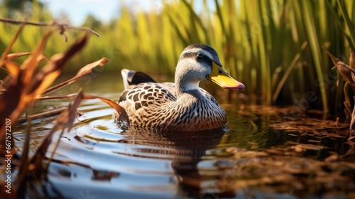 images of a wild duck in its natural habitat, highlighting the intricate details of its feathers and the wonders of nature