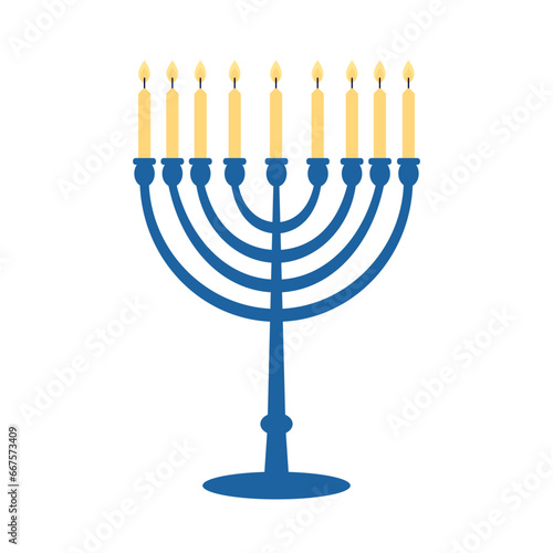 Hanukkah menorah flat vector clipart