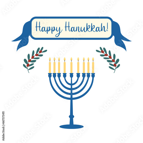 Happy Hanukkah vector greeting card