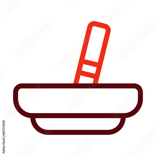 Ashtray Thick Line Two Colors Icon Design