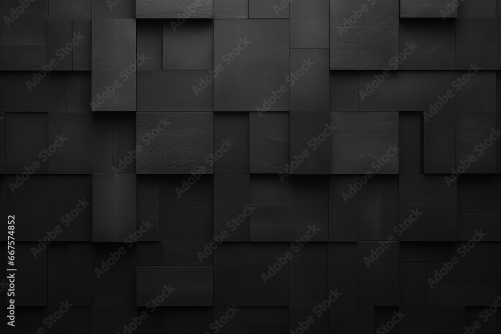 Dark black minimalist square geometric wall background. Dark black minimalist square geometric wall background.