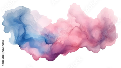 Watercolor pink cloud  isolated on transparent background © Oksana