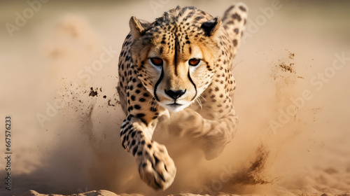 Cheetah running at full speed