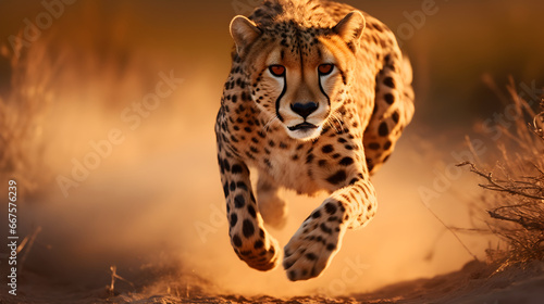 Cheetah running in the mud © Trendy Graphics