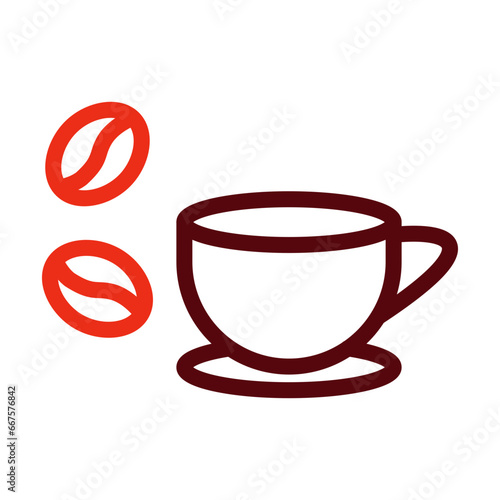 Caffeine Thick Line Two Colors Icon Design