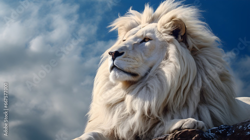 Majestic white Lion king, Wildlife animal