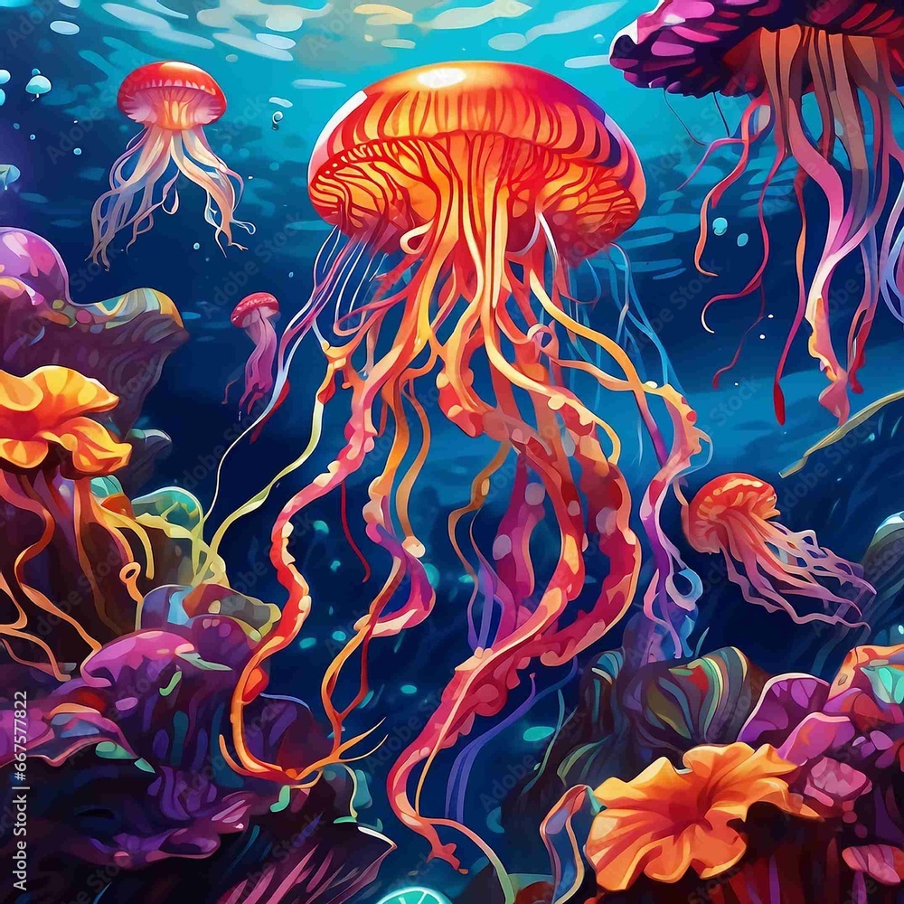 jellyfish in the aquarium jellyfish in the aquarium