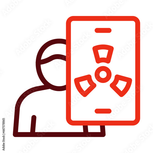 Internet Addiction Thick Line Two Colors Icon Design