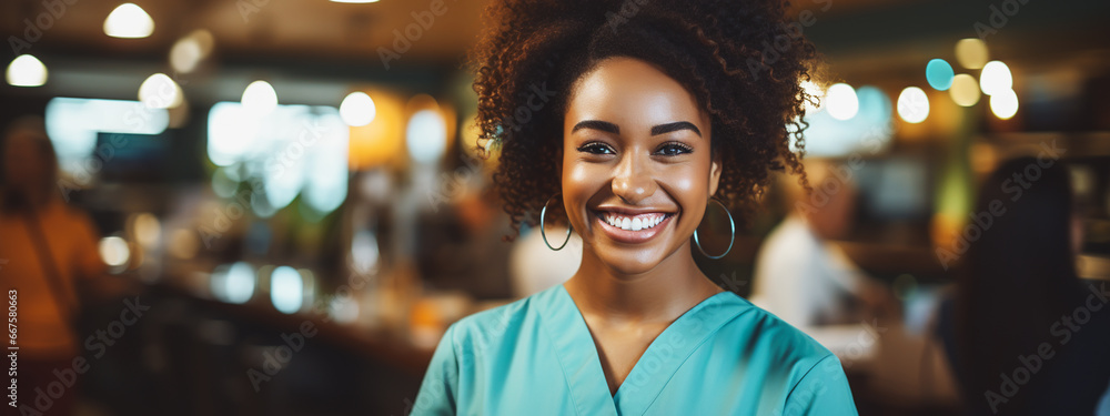 Portrait of a smiling nurse in a hospital Portrait of a smiling nurse in a hospital
