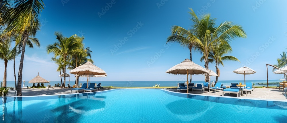 Tropical Paradise: Luxurious Poolside by the Sea Tropical Paradise: Luxurious Poolside by the Sea