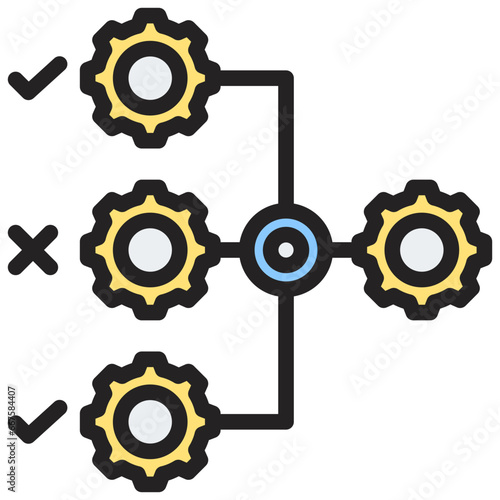 Streamline Process Outline Color Icon