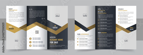 Real estate business trifold brochure template, Creative and Professional tri fold brochure vector design layout