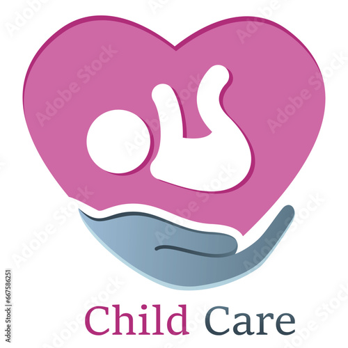Kreißsaal, Kinderbetreuung, Kindergarten, Säugling, Baby - Logo, Icon, Symbol