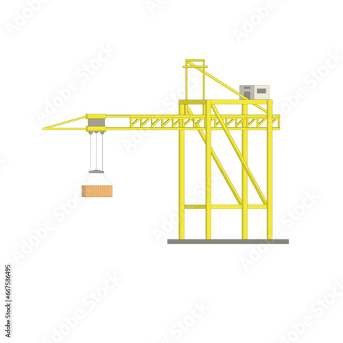 Grue portuaire avec chargement de la flèche