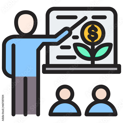 Training Outline Color Icon