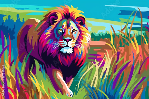 wpap stail a lion in the meadow