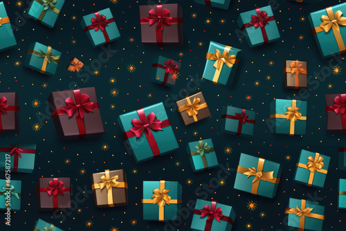 seamless Christmas pattern with gifts