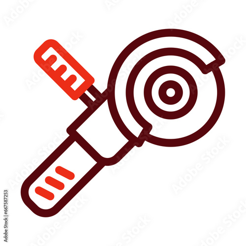 Angle Grinder Thick Line Two Colors Icon Design
