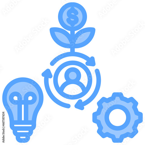 Business Model Blue Icon