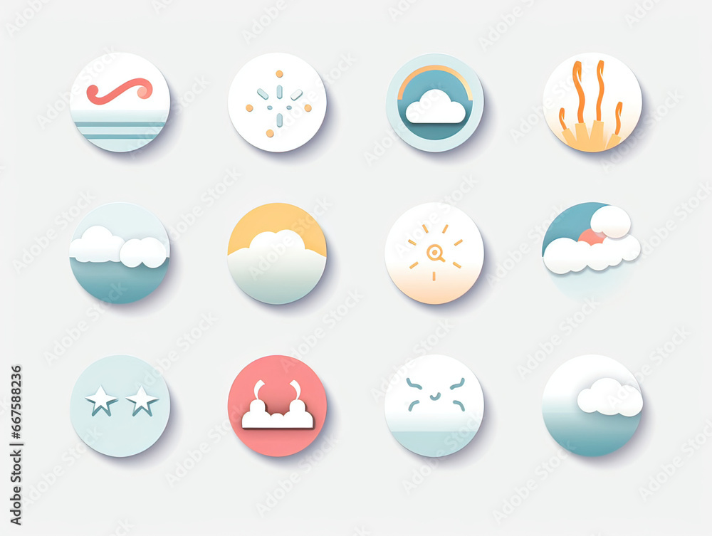 set of weather icons set of weather icons