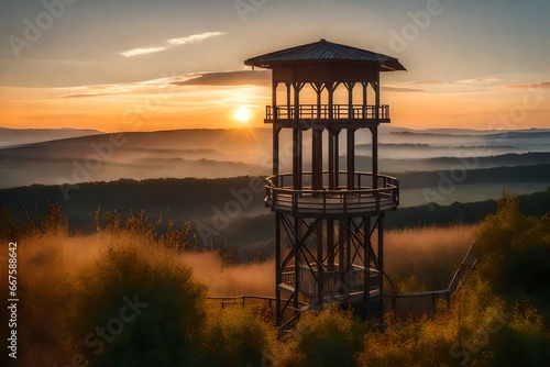 tower at sunrise in lovely lighting