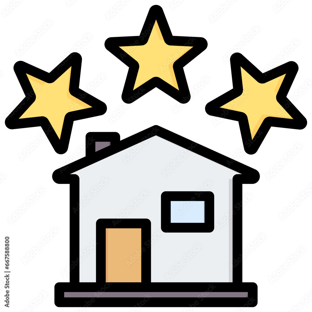 Home Review Outline Color Icon Home Review Outline Color Icon