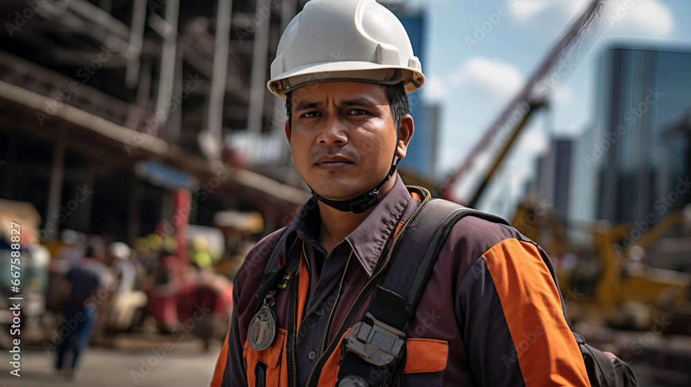 Malaysian road construction worker Malaysian road construction worker