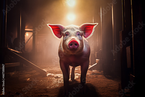 Cochon dans une étable © Concept Photo Studio